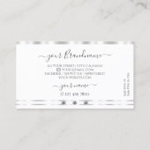 Stilvolle silberweiße glänzende Diamanten mit Logo Visitenkarte (Rückseite)