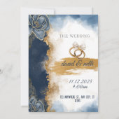 Stilvolle Silhouette Couple Wedding Einladung (Nav (Rückseite)