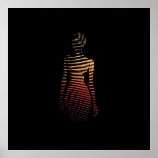 Stilvolle Silhouette der Frau - Kunst der glänzend Poster (Vorne)