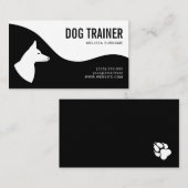 Stilvolle Silhouette Dog Trainer für Schwarze & We Visitenkarte (Vorne/Hinten)