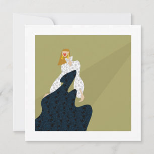 Stilvolle Silhouette Glam Mode Art Karte