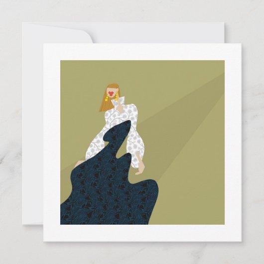 Stilvolle Silhouette Glam Mode Art Karte (Vorderseite)