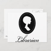 Stilvolle Silhouette Librarian Gift Postkarte (Vorne/Hinten)