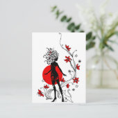 Stilvolle Silhouette mit hübscher Frau Postkarte (Stehend Vorderseite)