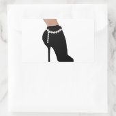 stilvolle Silhouette schöne Frauenschuhe High Heel Rechteckiger Aufkleber (Tasche)