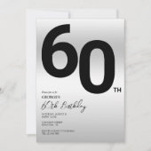 Stilvolle Silver 60. Geburtstagsparty Einladung (Vorderseite)