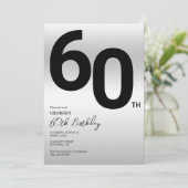 Stilvolle Silver 60. Geburtstagsparty Einladung (Stehend Vorderseite)