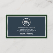 Stilvolle Silver Box Frame Truck Driver Visitenkarte (Rückseite)