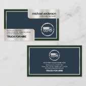 Stilvolle Silver Box Frame Truck Driver Visitenkarte (Vorne/Hinten)
