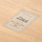 Stilvolle Silver Confetti 60. Diamant Wedding Acryleinladungen (Ablage )