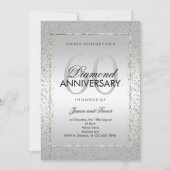 Stilvolle Silver Confetti 60. Diamant Wedding Einladung (Vorderseite)
