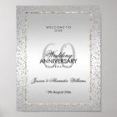 Stilvolle Silver Confetti 60. Diamant Wedding Poster (Vorne)