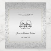 Stilvolle Silver Confetti 60. Diamant Wedding Weinetikett (Einzelnes Label)