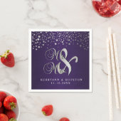 Stilvolle Silver Confetti Dots | Deep Dark Lila Serviette (Beispiel)