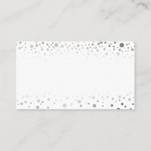 Stilvolle Silver Confetti Dots - Details zur Hochz Begleitkarte (Rückseite)