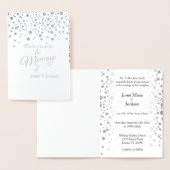 Stilvolle Silver Confetti Dots | Weißer Hintergrun Folienkarte (Anzeige)