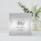 Stilvolle Silver Decoration 40. Geburtstag Party Save The Date (Stehend Vorderseite)