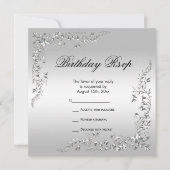 Stilvolle Silver Dekoration Geburtstag UAWG (Vorderseite)