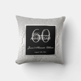 Stilvolle Silver Diamonds 60. Hochzeit Kissen