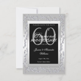 Stilvolle Silver Diamonds 60. Hochzeit speichern S Save The Date