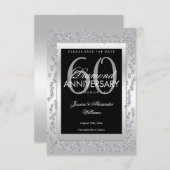 Stilvolle Silver Diamonds 60. Hochzeit speichern S Save The Date (Vorne/Hinten)