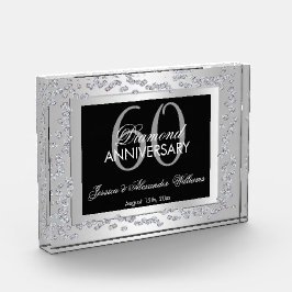 Stilvolle Silver Diamonds 60. Hochzeitstag Fotoblock