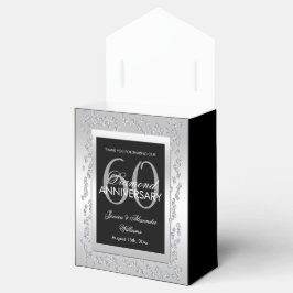 Stilvolle Silver Diamonds 60. Hochzeitstag Geschenkschachtel