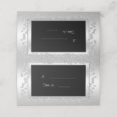 Stilvolle Silver Diamonds 60. Wedding Platzkarte (Außenseite Aufgefaltet)
