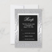 Stilvolle Silver Diamonds 60. Wedding RSVP (Vorderseite)