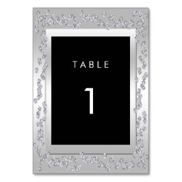 Stilvolle Silver Diamonds 60. Wedding Tischnummer