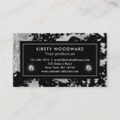 Stilvolle Silver Foil Flakes auf schwarzem Hinterg Visitenkarte (Rückseite)