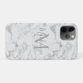 Stilvolle Silver Foil Marmor Monogram Case-Mate iPhone Hülle (Rückseite (Horizontal))