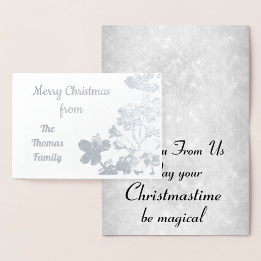 Stilvolle Silver Foil Personalisiert Weihnachten Folienkarte (Anzeige)