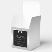 Stilvolle Silver Gem Bow & Black Wedding Geschenkschachtel (Geöffnet)