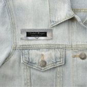 Stilvolle Silver Glitzer Frame Namensschild (Beispiel)