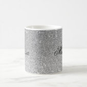 Stilvolle Silver Glitzer kundenspezifische Tasse (Mittel)
