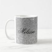 Stilvolle Silver Glitzer kundenspezifische Tasse (Links)