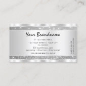 Stilvolle Silver Glitzer Sparkling Stars Eye-Catch Visitenkarte (Rückseite)