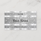 Stilvolle Silver Glitzer Sparkling Stars Eye-Catch Visitenkarte (Vorderseite)