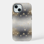 Stilvolle Silver & Gold Elegance iPhone 15 Hülle (Rückseite)