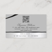 Stilvolle Silver Gray Curved Dekoration Lines und Visitenkarte (Rückseite)