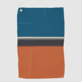 Stilvolle Silver Gray Navy Orange Red Blue Streife Golfhandtuch (Vorderseite)