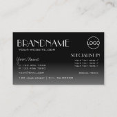 Stilvolle Silver Mirror Letters mit Logo Modern Visitenkarte (Rückseite)