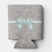 Stilvolle Silver Sequins, Bow & Ribbon Dosenkühler (Rückseite)