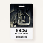 Stilvolle Silver Stirrups auf English Riding Saddl Ausweis (Rückseite)