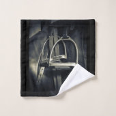 Stilvolle Silver Stirrups auf English Riding Saddl Badhandtuch Set (Waschlappen)