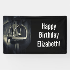 Stilvolle Silver Stirrups auf English Riding Saddl Banner