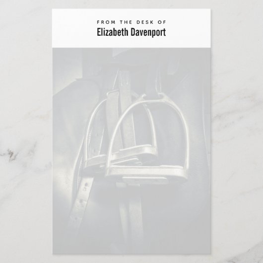 Stilvolle Silver Stirrups auf English Riding Saddl Briefpapier (Vorderseite)