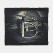 Stilvolle Silver Stirrups auf English Riding Saddl Fleecedecke (Vorderseite (Horizontal))