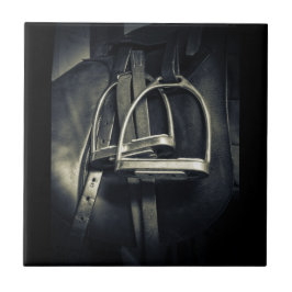 Stilvolle Silver Stirrups auf English Riding Saddl Fliese